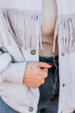 Grey Fringe Western Puffer Coat - S - 3X (Copy)