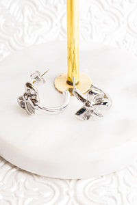 Silver/Gold Bow Hoop Earrings