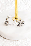 Silver/Gold Bow Hoop Earrings