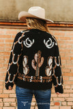 Midnight Desert Hopeful Knit Zip Up Sweater