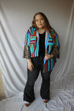 Serape Cowgirl Leopard Bell Sleeve Button Up